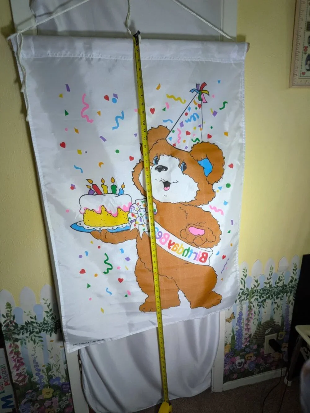 Vintage Birthday Bear Garden Flag Large Banner Those Characters From Cleveland